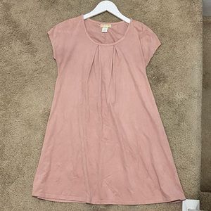 Enough about me Velvety blush pink shift dress